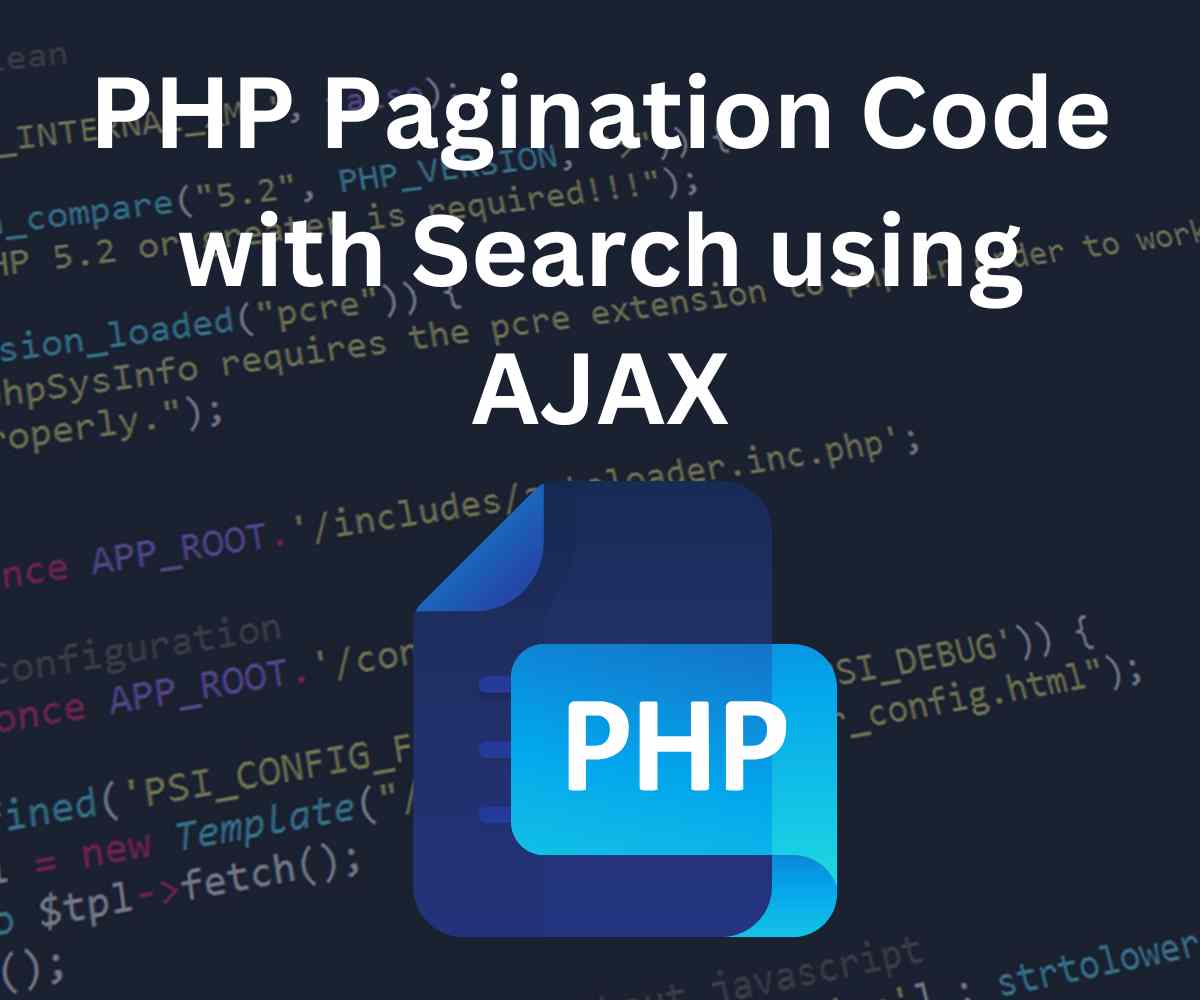 PHP pagination code example with AJAX