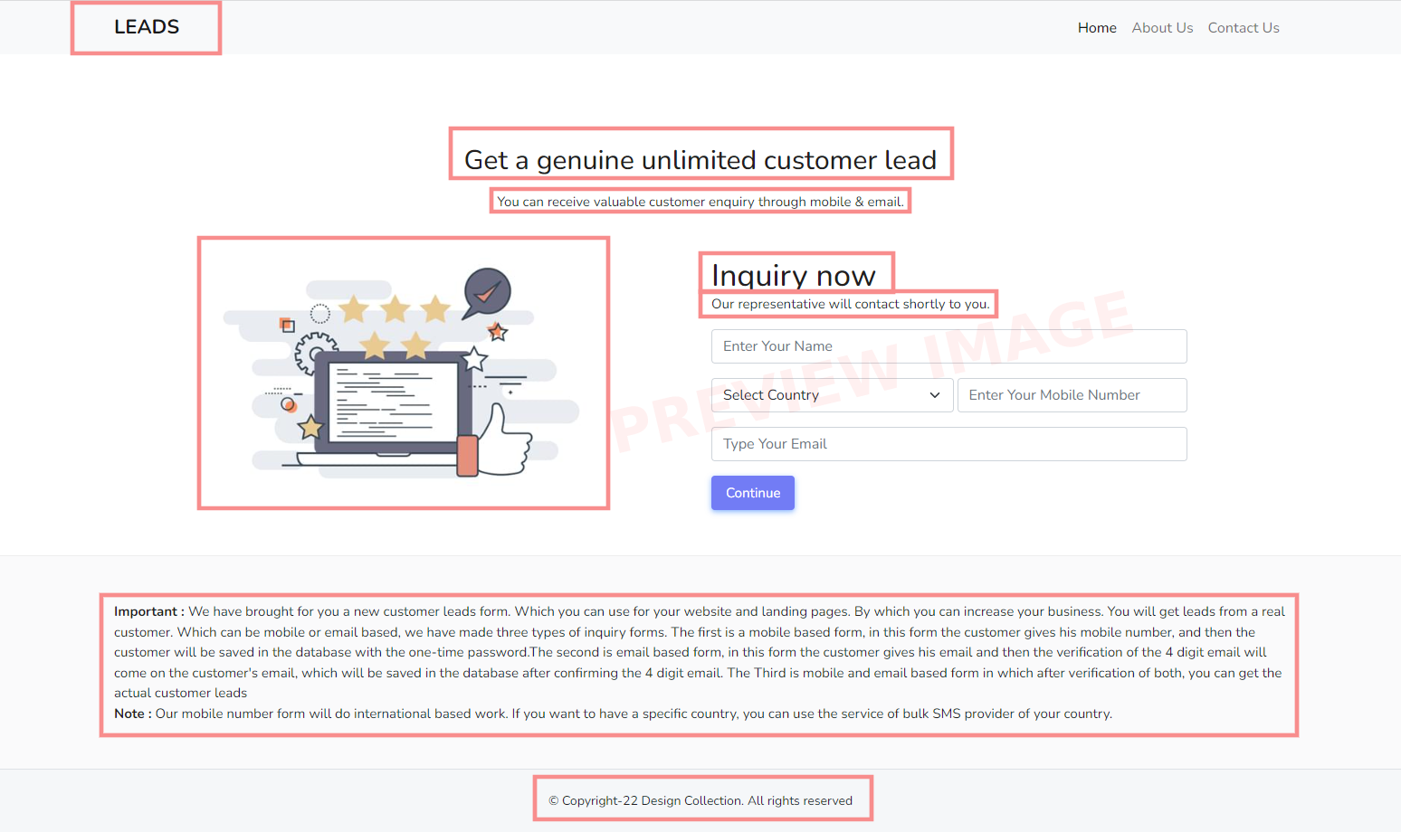 Website Enquiry Form Preview Website Enquiry Form Preview