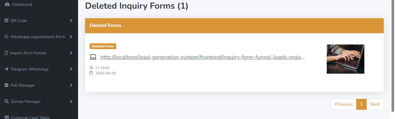 Deleted Funnel Form