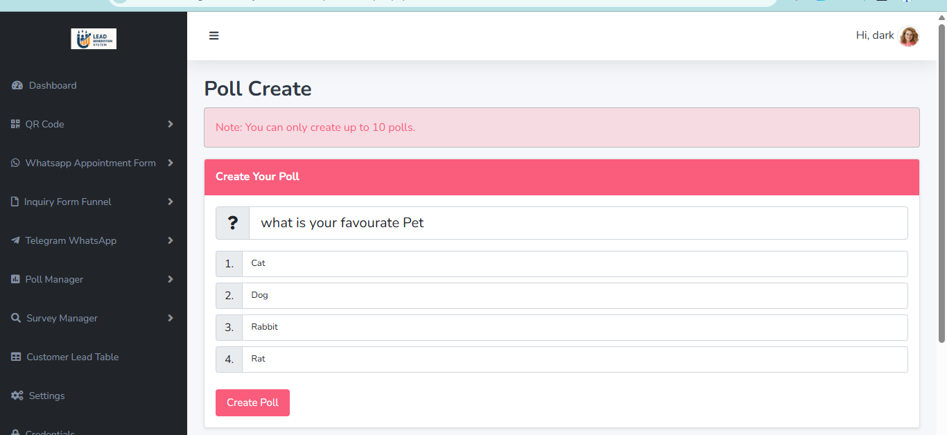 Poll Creation
