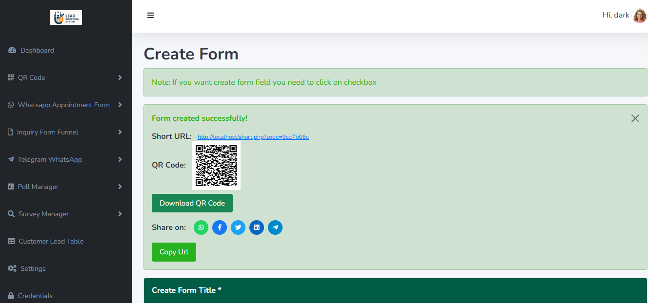 QR Form Step 3