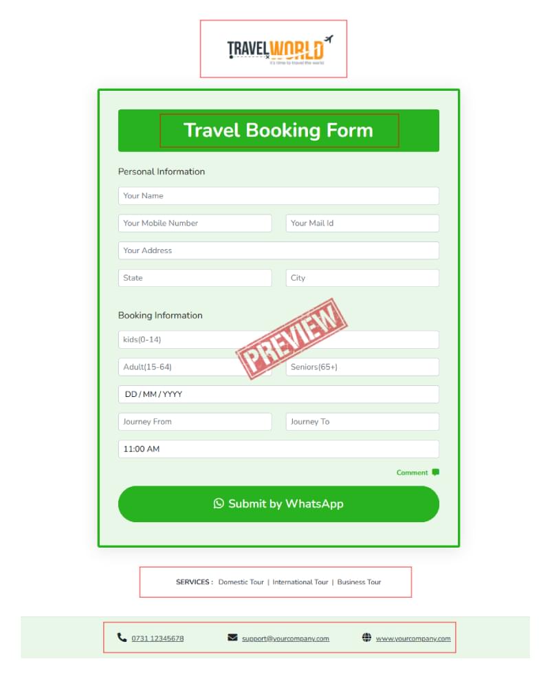 create-travel-booking-form